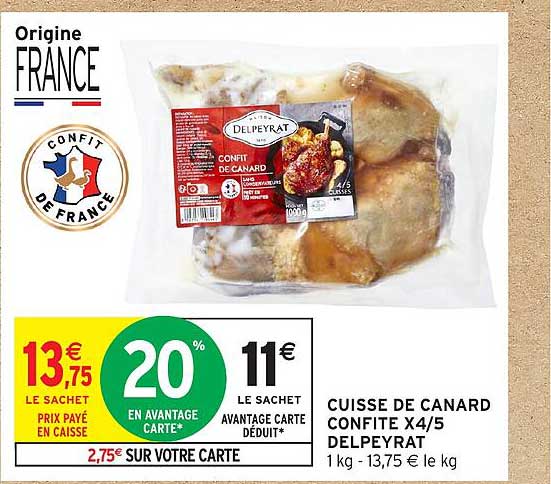 CUISSE DE CANARD CONFITE X4/5 DELPEYRAT