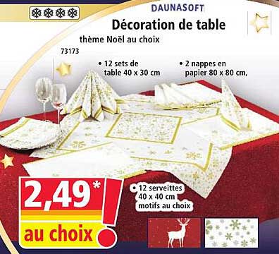 Décoration de table thème Noël au choix