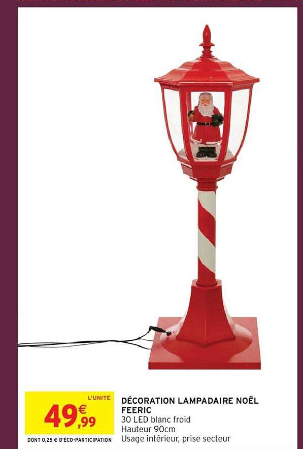 DÉCORATION LAMPADAIRE NOËL FÉERIC