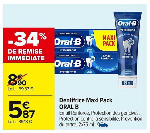 Dentifrice Maxi Pack ORAL B
