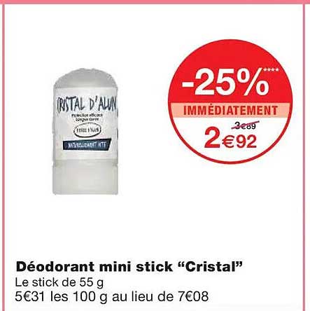 Déodorant mini stick “Cristal”