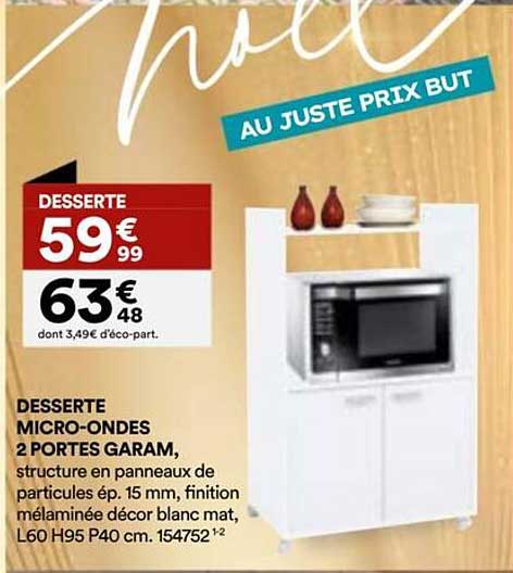 DESSERTE MICRO-ONDES 2 PORTES GARAM