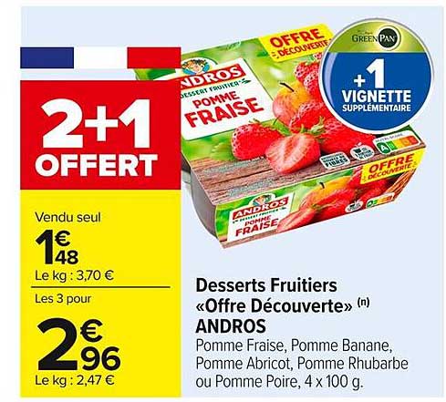 Desserts Fruitier "Offre Découverte" ANDROS