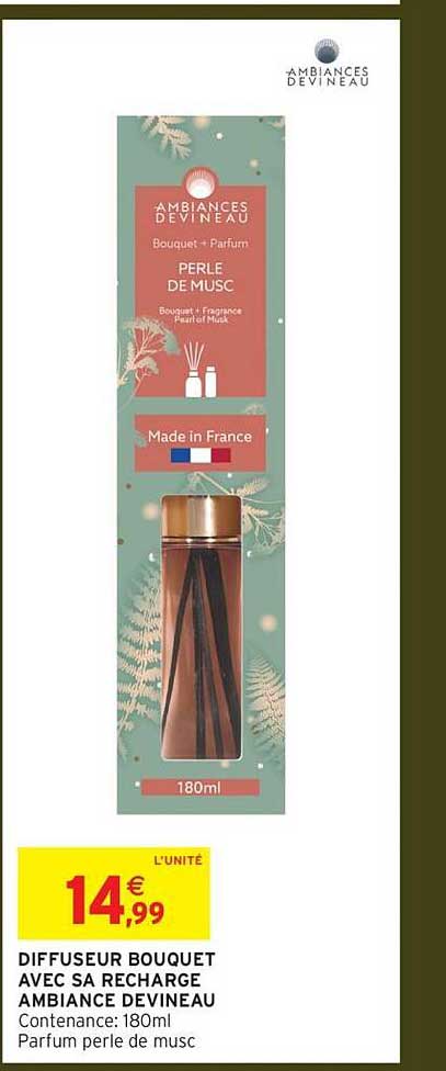 DIFFUSEUR BOUQUET AVEC SA RECHARGE AMBIANCE DEVINEAU