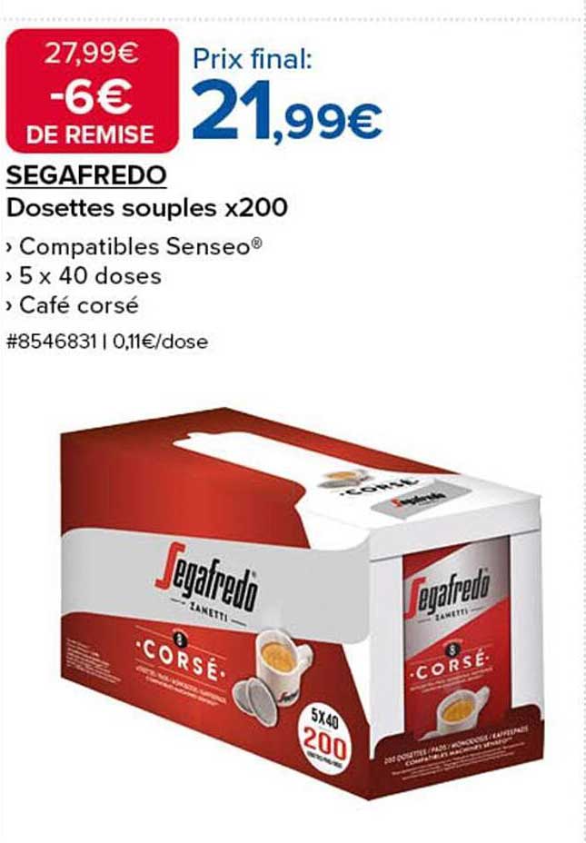 DOSSETTES SOUPLES SEGAFREDO X200