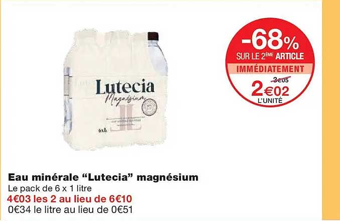 Eau minérale "Lutecia" magnésium