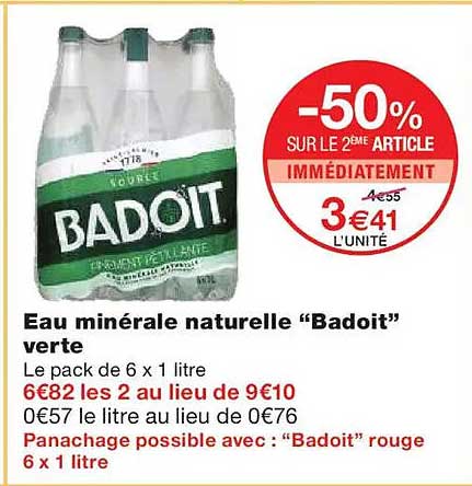 Eau minérale naturelle "Badoit" verte