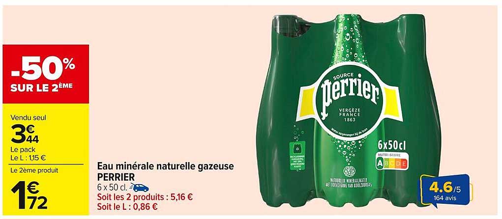 Eau minérale naturelle gazeuse PERRIER