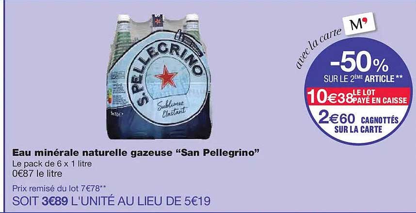 Eau minérale naturelle gazeuse “San Pellegrino”