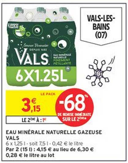 EAU MINÉRALE NATURELLE GAZEUSE VALS