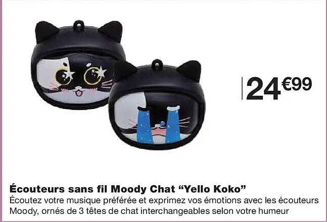 Écouteurs sans fil Moody Chat “Yello Koko”