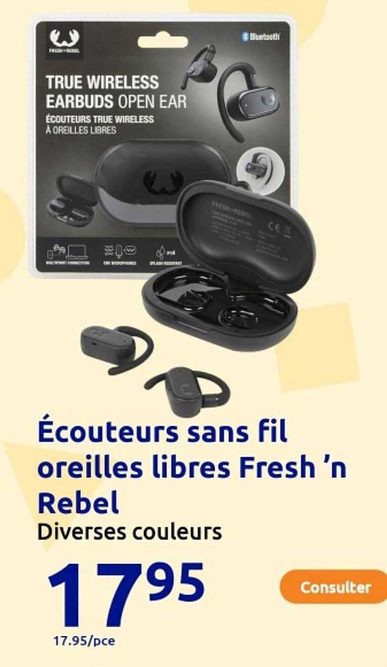 Écouteurs sans fil oreilles libres Fresh ’n Rebel