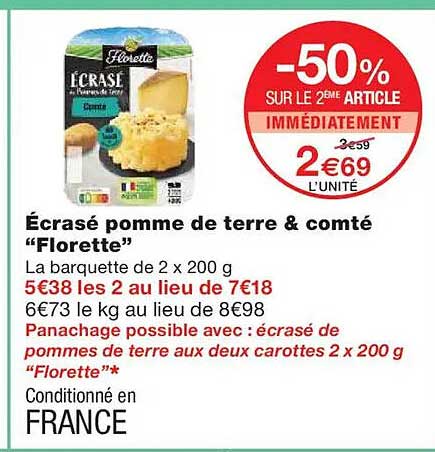 Écrasé pomme de terre & comté “Florette”