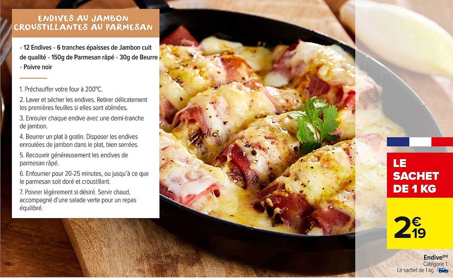 ENDIVES AU JAMBON CROUSTILLANTES AU PARMESAN