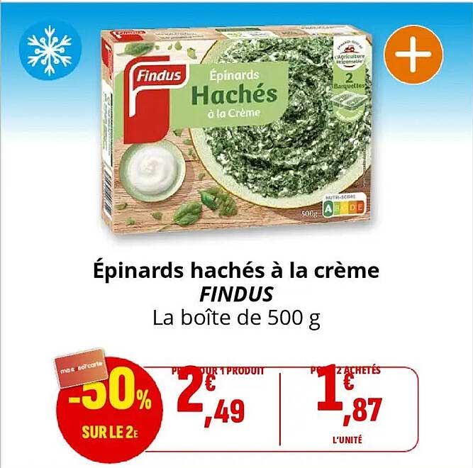 Épinards hachés à la crème FINDUS La boîte de 500 g