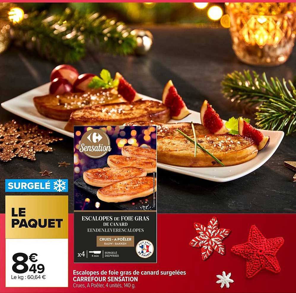 Escalopes de foie gras de canard surgelées