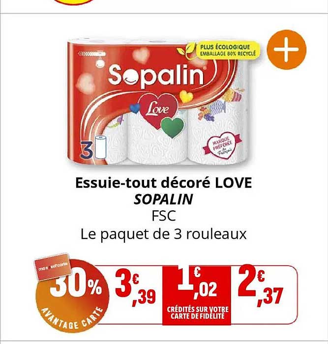 Essuie-tout décoré LOVE SOPALIN