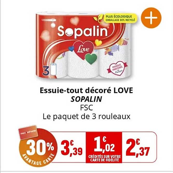 Essuie-tout décoré LOVE SOPALIN
