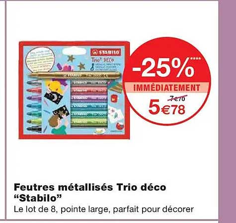 Feutres métallisés Trio déco "Stabilo"