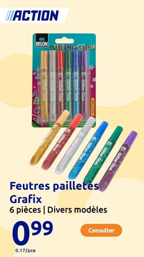 Feutres paillettes Grafix