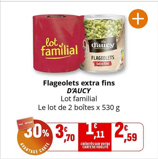 Flageolets extra fins D'AUCY Lot familial