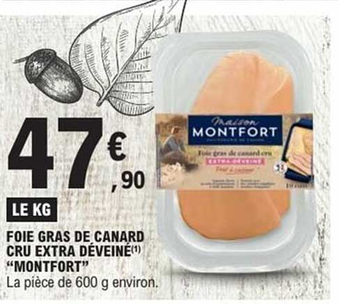 FOIE GRAS DE CANARD CRU EXTRA DEVEINE "MONTFORT"