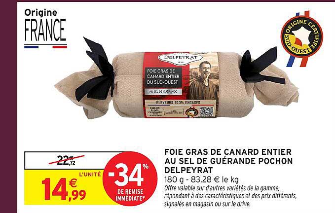 FOIE GRAS DE CANARD ENTIER AU SEL DE GUÉRANDE POCHON DELPEYRAT