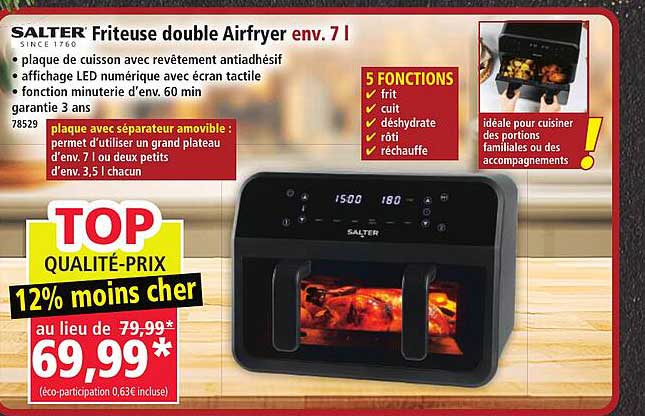 Friteuse double Airfryer env. 7 l