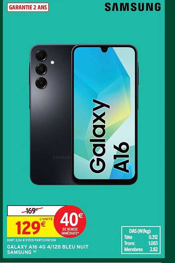 GALAXY A16 4G 4/128 BLEU NUIT SAMSUNG