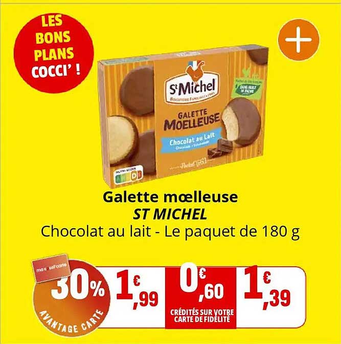 Galette moelleuse ST MICHEL Chocolat au lait - Le paquet de 180 g