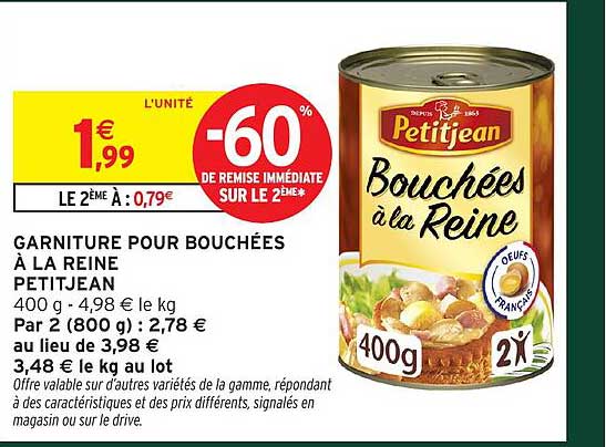 GARNITURE POUR BOUCHÉES À LA REINE PETITJEAN