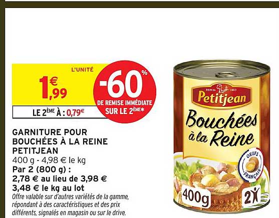 GARNITURE POUR BOUCHÉES À LA REINE PETITJEAN