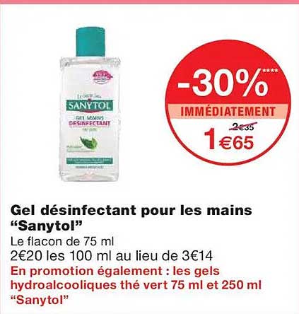 Gel désinfectant pour les mains “Sanytol”