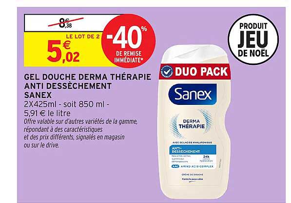 Gel Douche Derma Thérapie Anti Dessèchement Sanex