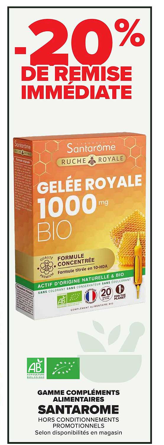 Gelée Royale 1000 mg BIO -20 % de remise immédiate