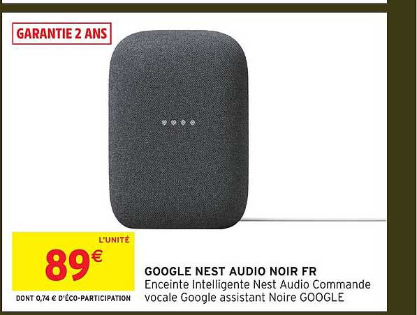 GOOGLE NEST AUDIO NOIR FR