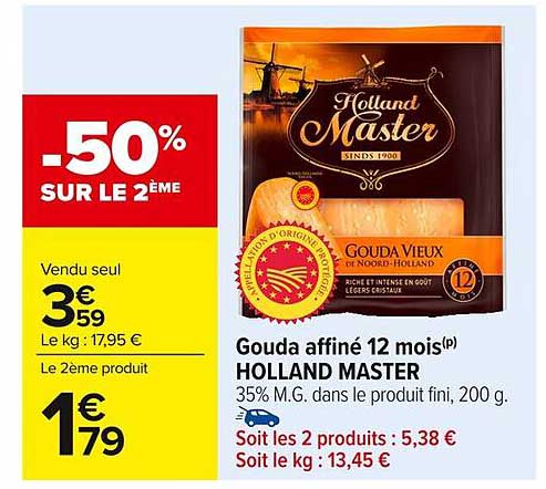 Gouda affiné 12 mois HOLLAND MASTER