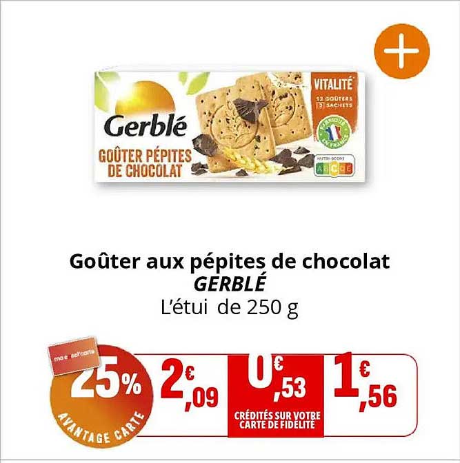 Goûter aux pépites de chocolat GERBLÉ
