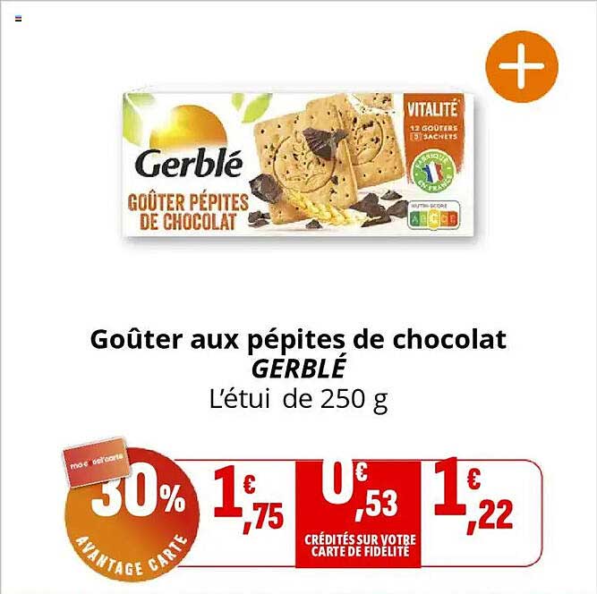 Goûter aux pépites de chocolat GERBLÉ