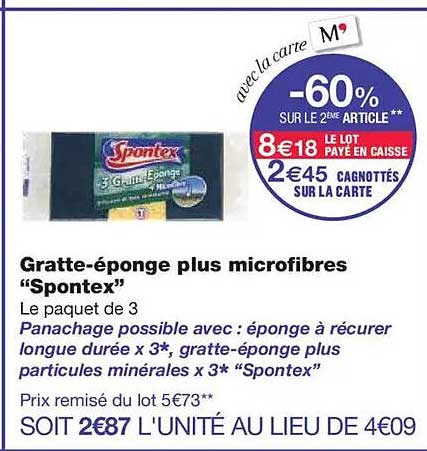 Gratte-éponge plus microfibres “Spontex”