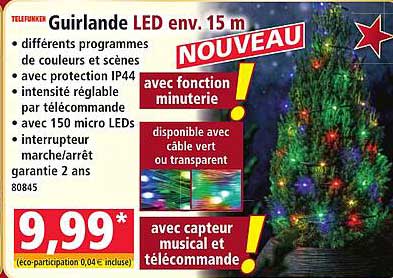 GUIRLANDE LED ENV. 15 M - NOUVEAU