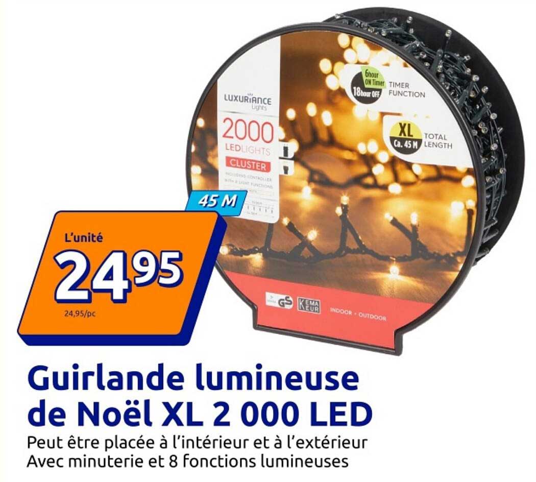 Guirlande lumineuse de Noël XL 2 000 LED