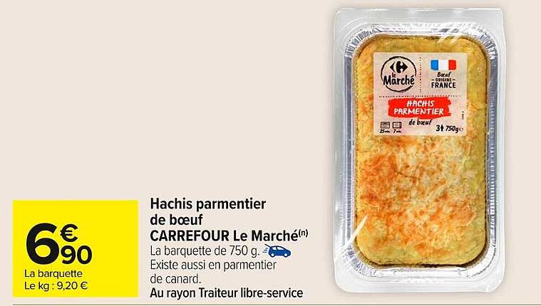 Hachis parmentier de boeuf CARREFOUR Le Marché