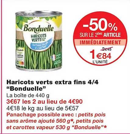 Haricots verts extra fins 4/4 "Bonduelle"
