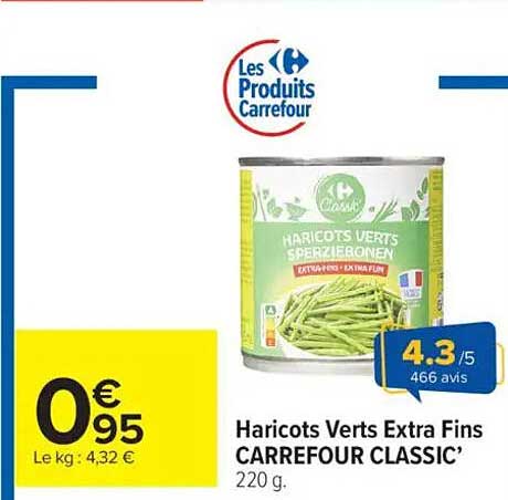 Haricots Verts Extra Fins CARREFOUR CLASSIC’
