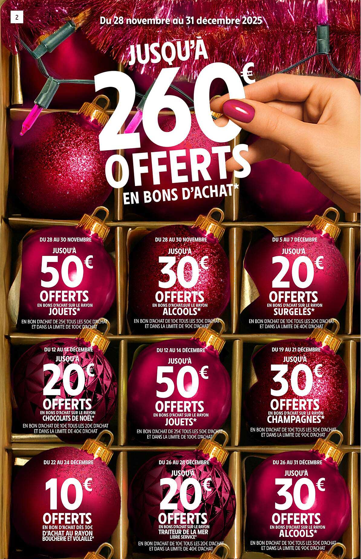 Jusqu'à 260€ offerts en bons d'achat
