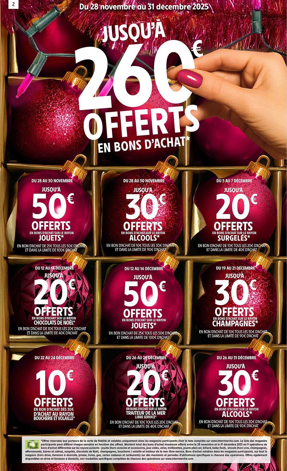 Jusqu’à 260€ offerts en bons d’achat*