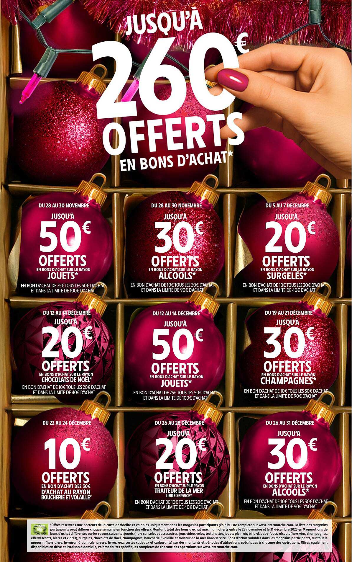 JUSQU’À 260€ OFFERTS EN BONS D’ACHAT*