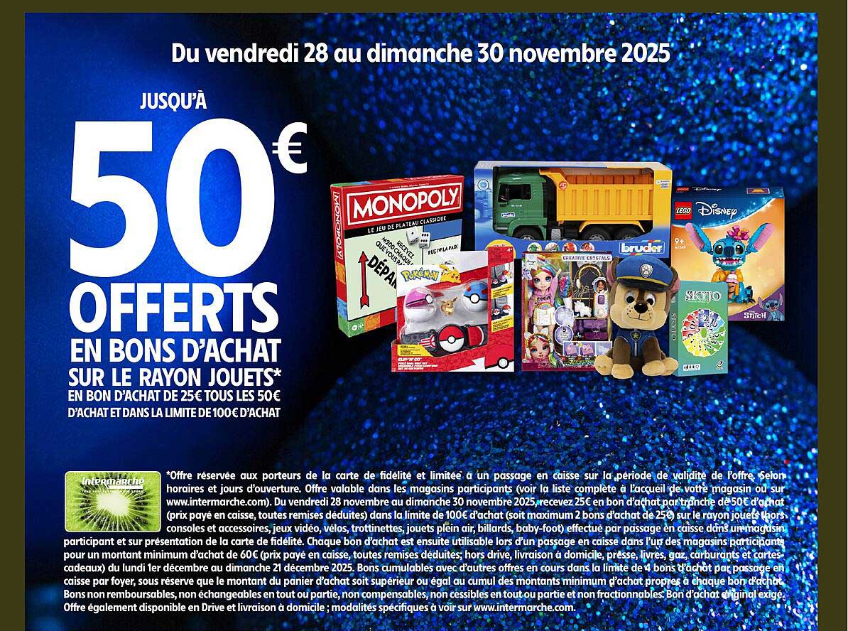 Jusqu'à 50€ offerts en bons d'achat sur le rayon jouets