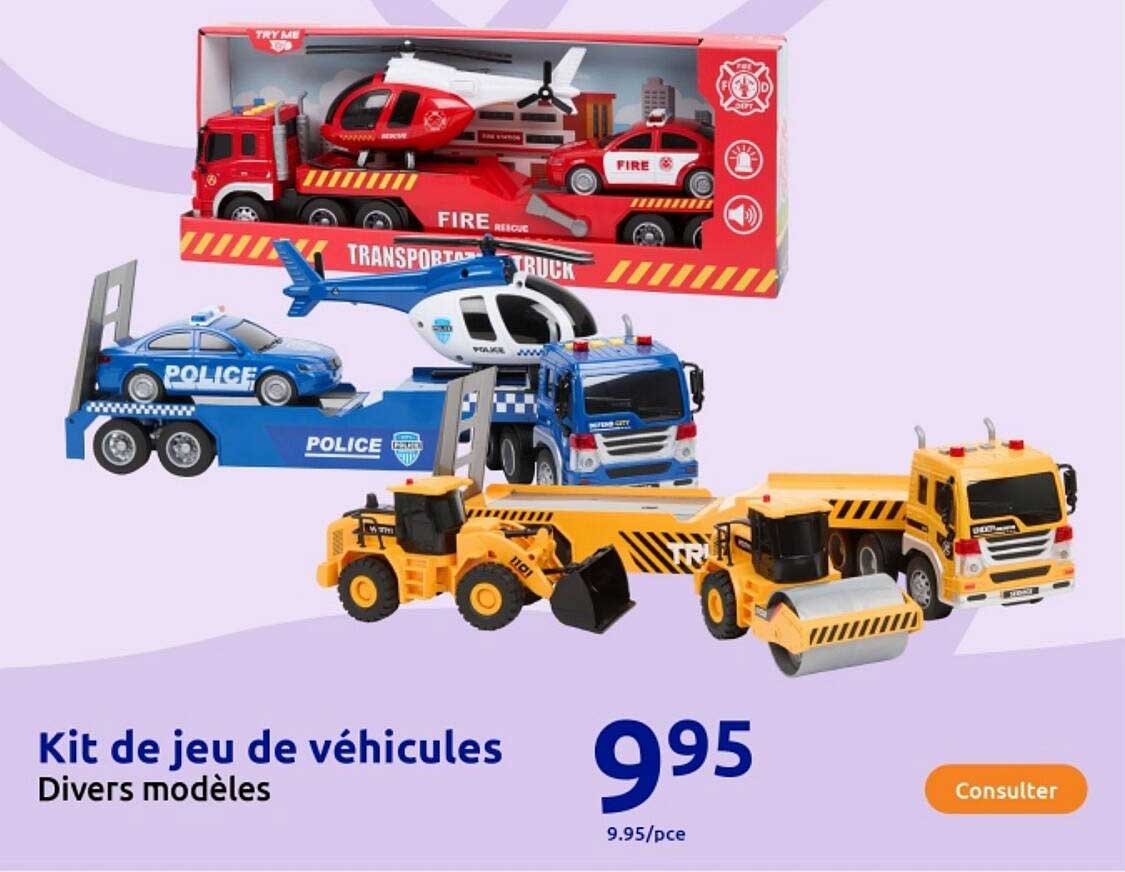 Kit de jeu de véhicules